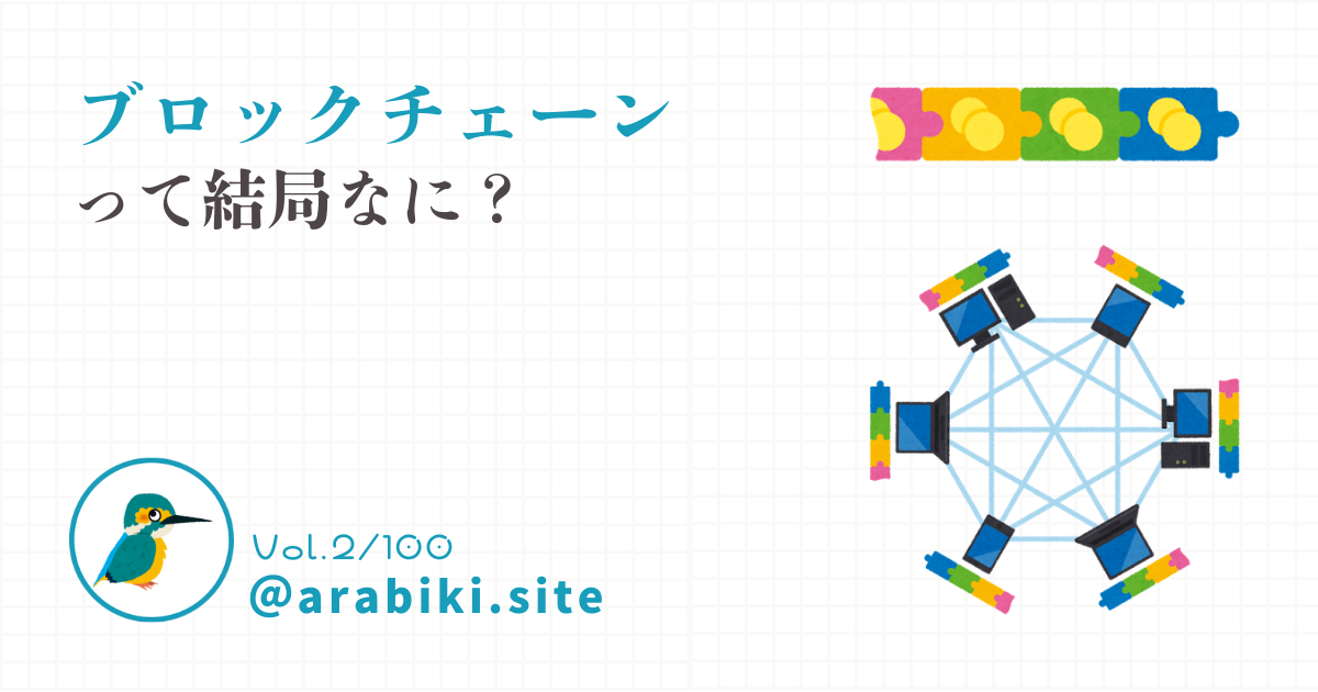 ブロックチェーンについて解説する記事のアイキャッチ