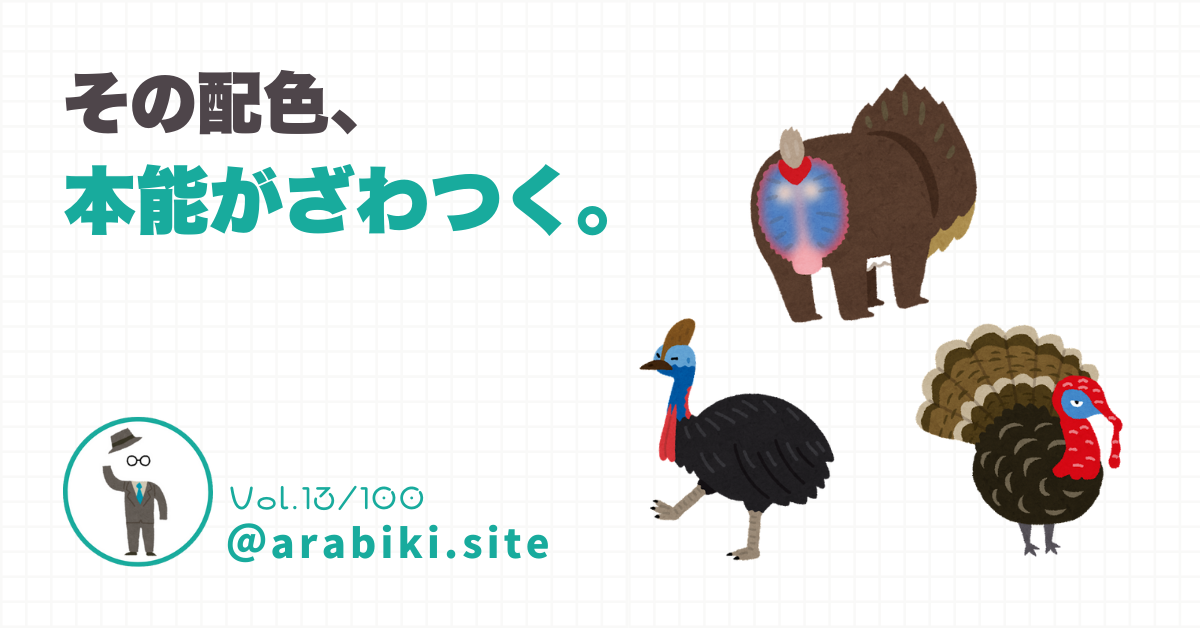 マンドリル、ヒクイドリ、七面鳥についての記事のアイキャッチ